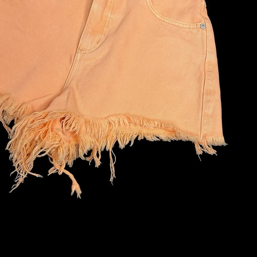 Revolve Abrand Shorts Women 24 Cut Off High Rise Orange Relaxed Short A31S02 New - Picture 3 of 6